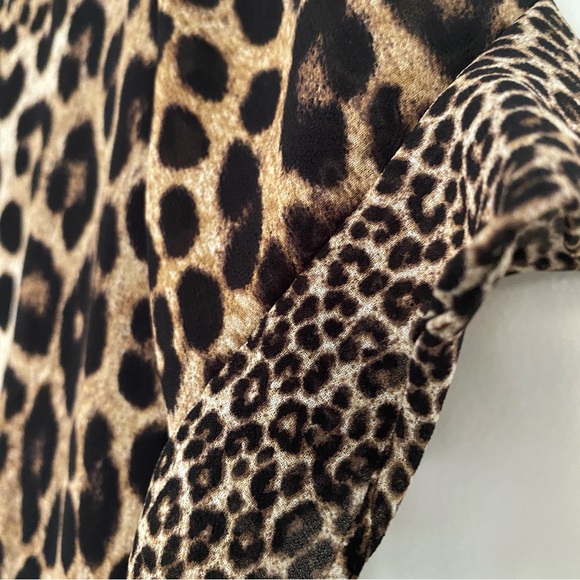 Michael Kors Cheetah Panther Leopard Animal Print Chiffon Dress - Picture 11 of 12